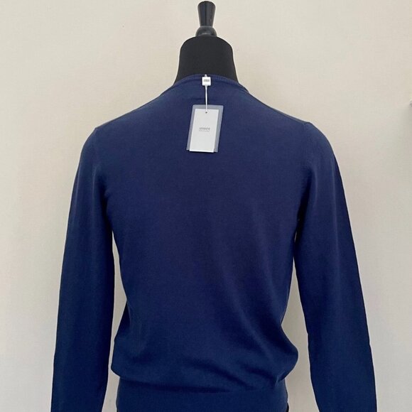 New Armani Collezioni V Neck Blue Sweater XL size - Picture 3 of 7